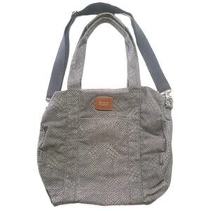 Vtg PINK Victoria’s Secret Large Denim Duffel Bag Faux Snake Skin Print Gray Y2K